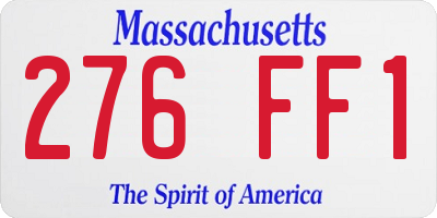 MA license plate 276FF1