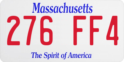 MA license plate 276FF4