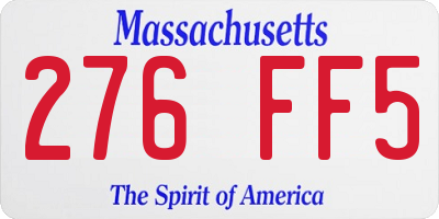 MA license plate 276FF5