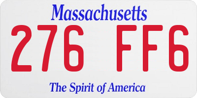 MA license plate 276FF6