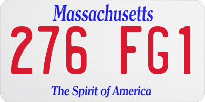 MA license plate 276FG1