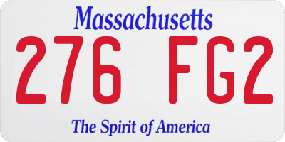MA license plate 276FG2