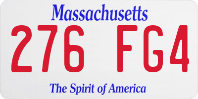 MA license plate 276FG4