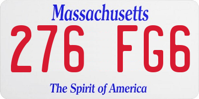 MA license plate 276FG6