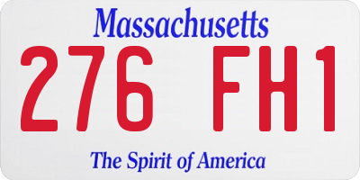 MA license plate 276FH1