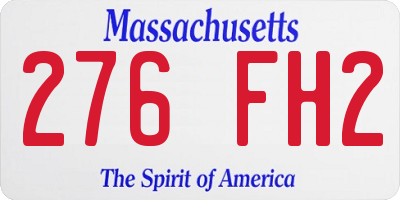 MA license plate 276FH2
