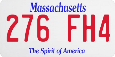 MA license plate 276FH4