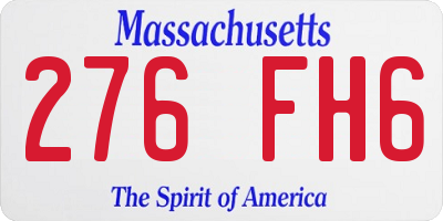 MA license plate 276FH6