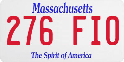MA license plate 276FI0