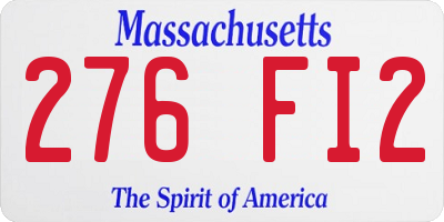 MA license plate 276FI2