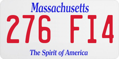 MA license plate 276FI4