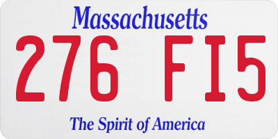 MA license plate 276FI5