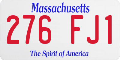 MA license plate 276FJ1