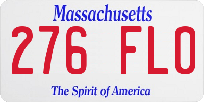 MA license plate 276FL0