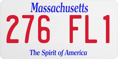 MA license plate 276FL1