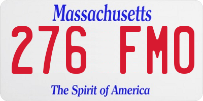 MA license plate 276FM0