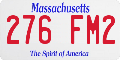 MA license plate 276FM2
