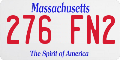 MA license plate 276FN2