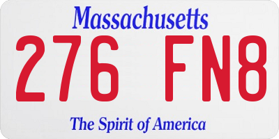 MA license plate 276FN8