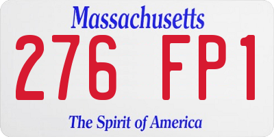 MA license plate 276FP1