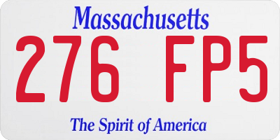 MA license plate 276FP5