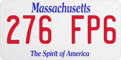 MA license plate 276FP6