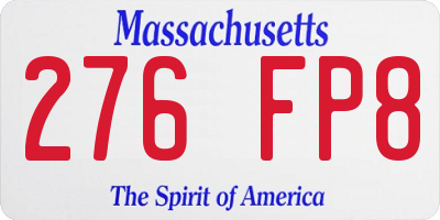 MA license plate 276FP8