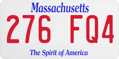 MA license plate 276FQ4