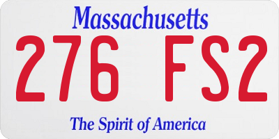 MA license plate 276FS2