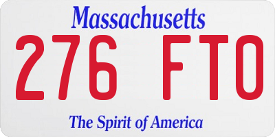 MA license plate 276FT0