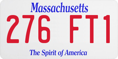 MA license plate 276FT1