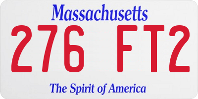 MA license plate 276FT2