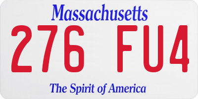 MA license plate 276FU4