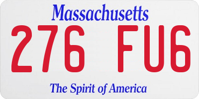 MA license plate 276FU6