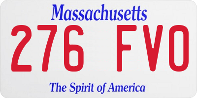 MA license plate 276FV0