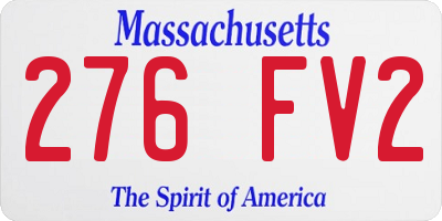 MA license plate 276FV2