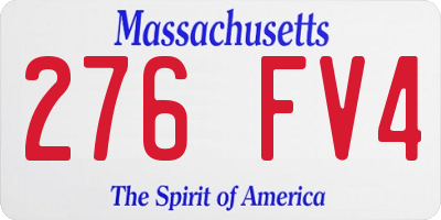 MA license plate 276FV4