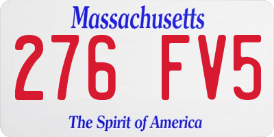 MA license plate 276FV5