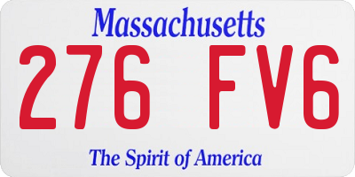 MA license plate 276FV6
