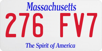 MA license plate 276FV7