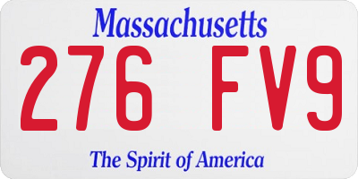 MA license plate 276FV9