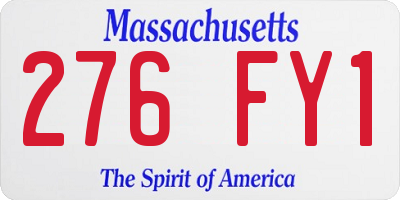MA license plate 276FY1