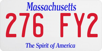 MA license plate 276FY2