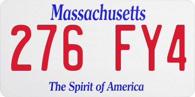 MA license plate 276FY4