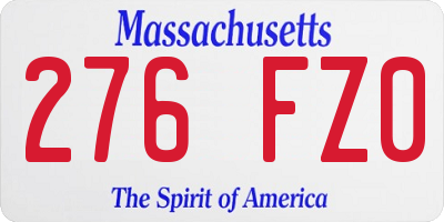 MA license plate 276FZ0