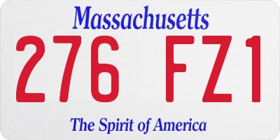 MA license plate 276FZ1