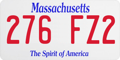MA license plate 276FZ2