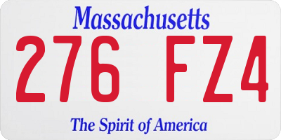 MA license plate 276FZ4