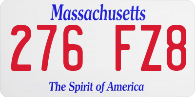 MA license plate 276FZ8