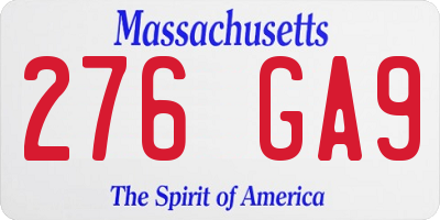 MA license plate 276GA9